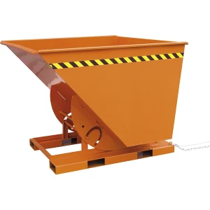 Eichinger Recipiente basculante , em altura de construção elevada, capacidade 500 l, laranja puro RAL 2004, Recipiente basculante, em altura de