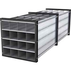 eurokraft pro Wabenregal, HxBxT 1000 x 1000 x 3000 mm, 16 Wannen, 4 x 4 Fächer
