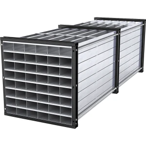 eurokraft pro Wabenregal, HxBxT 1000 x 1000 x 3000 mm, 48 Wannen, 6 x 8 Fächer