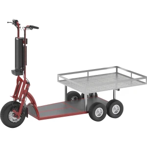 Elektro Transportroller XXL PRO, 5 Räder, mit Ablage, rot kaiserkraft