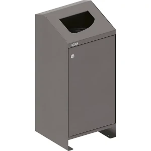 PROCITY Recipiente do lixo para exterior Berlin , 100 l, cinzento, Recipiente do lixo para exterior Berlin, 100 l, cinzento. Robusto - aço galvanizado