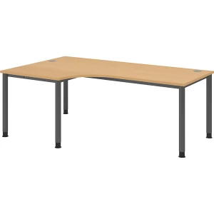 kaiserkraft VIOLA - Mesa de formato livre, AxLxP 760 x 2000 x 1200 mm, grafite / imitação de faia, VIOLA - Mesa de formato livre, AxLxP 760 x 2000 x