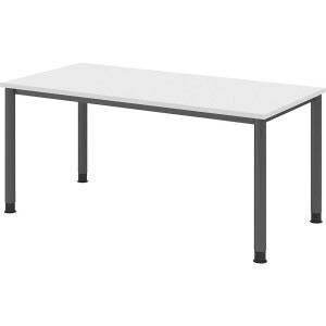 Schreibtisch, HxT 685 - 810 x 800 mm, 4 Rundrohrbeine, Breite 1600 mm, graphit / weiß kaiserkraft