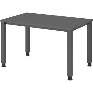 eurokraft pro Schreibtisch, 4-Fuß-Gestell, Breite 1200 mm, graphit / graphit