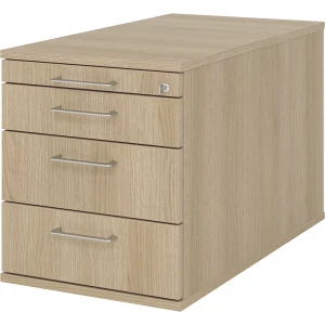 eurokraft pro Bloco de gavetas móvel , 1 gaveta para utensílios, 3 gavetas para materiais, profundidade 800 mm, carvalho, Bloco de gavetas móvel, 1