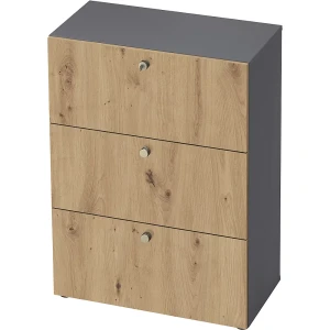 eurokraft pro Hängeregistraturschrank, HxBxT 1100 x 800 x 420 mm, graphit / Asteiche