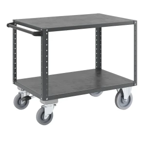 eurokraft pro Montagewagen CustomLine, 2 Etagen, mit Zentralstopp, anthrazitgrau