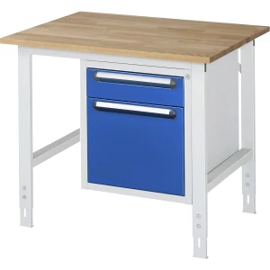 Arbeitstisch mit Schubladenschrank, Unterbau-Container mit 2 Schubladen 1 x 120, 1 x 360 mm, BxT 1000 x 800 mm, B-Platte, Stärke 25 mm kaiserkraft