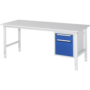 Arbeitstisch mit Schubladenschrank, Unterbau-Container mit 2 Schubladen 1 x 120, 1 x 360 mm, BxT 2000 x 800 mm, M-Platte, Stärke 22 mm kaiserkraft