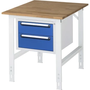 Arbeitstisch mit Schubladenschrank, Unterbau-Container mit 2 Schubladen 1 x 150, 1 x 180 mm, BxT 750 x 1000 mm, B-Platte, Stärke 25 mm kaiserkraft