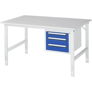 Arbeitstisch mit Schubladenschrank, Unterbau-Container mit 3 Schubladen 1 x 90, 2 x 120 mm, BxT 1500 x 1000 mm, M-Platte, Stärke 22 mm kaiserkraft
