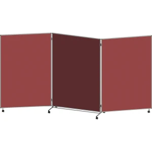 eurokraft basic Präsentationswand, faltbar und mobil, HxBxT 1905 x 3640 x 500 mm, rotbraun