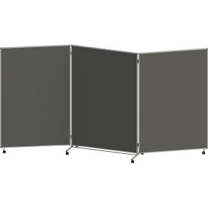 eurokraft basic Präsentationswand, faltbar und mobil, HxBxT 1905 x 3640 x 500 mm, anthrazit