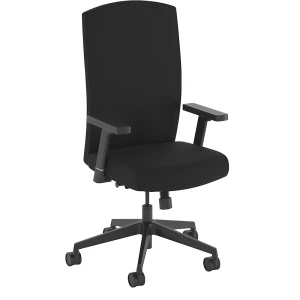 Bürostuhl BEAT, mit Armlehnen und Universalrollen, Rückenlehne / Sitz schwarz kaiserkraft