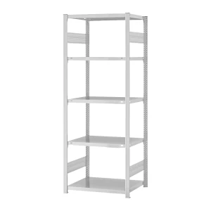 eurokraft pro Steckregal, Bauart leicht, doppelseitig, HxBxT 2000 x 750 x 500 mm, grau, Grundregal