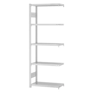 eurokraft pro Steckregal, Bauart mittelschwer, doppelseitig, HxBxT 2000 x 750 x 300 mm, grau, Anbauregal