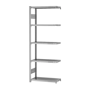 eurokraft pro Steckregal, Bauart leicht, doppelseitig, HxBxT 2000 x 750 x 300 mm, verzinkt, Anbauregal