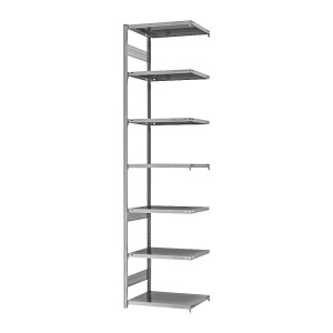 eurokraft pro Steckregal, Bauart leicht, doppelseitig, HxBxT 3000 x 750 x 500 mm, verzinkt, Anbauregal