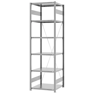 eurokraft pro Steckregal, Bauart leicht, einseitig, HxBxT 2500 x 750 x 600 mm, verzinkt, Grundregal