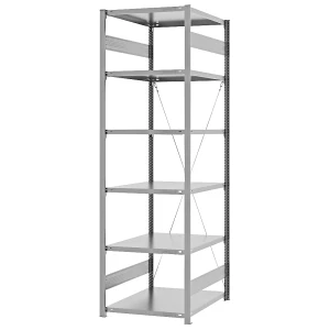 eurokraft pro Steckregal, Bauart leicht, einseitig, HxBxT 2500 x 750 x 800 mm, verzinkt, Grundregal