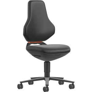 bimos Arbeitsdrehstuhl TEXON Labor+Produktion, mit Rollen, Höhenverstellbereich 450 - 620 mm, Kunstleder, schwarz