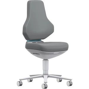 bimos Reinraum-Arbeitsdrehstuhl TEXON, mit Rollen, Höhenverstellbereich 450 - 620 mm, Skintec, grau