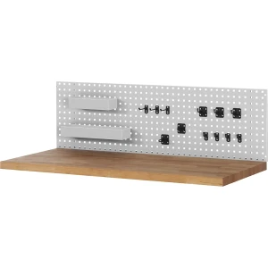 RAU Lochplatte inklusive Halter-Set, zur Werkbankmontage, mit 2 Kästen und 12 Halterungen, BxTxH 750 x 15 x 450 mm