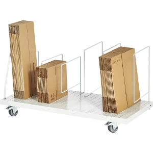 RAU Depósito para cartonagens, móvel , cinzento claro RAL 7035, 665 x 650 mm, 4 arcos de encaixar (2 x 300 mm, 2 x 500 mm), Depósito para cartonagens,