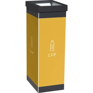 Paperflow Wertstoffsammler, Kunststoff, Volumen 60 l, Höhe 760 mm, Korpus schwarz, Symbol Leichtverpackungen