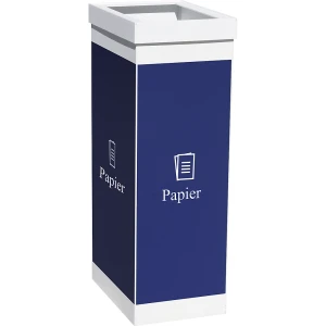 Paperflow Coletor de materiais recicláveis, plástico , capacidade 60 l, altura 760 mm, corpo branco, símbolo de papel, Coletor de materiais