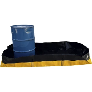 eurokraft basic Auffangwanne, faltbar, PE, schwarz/gelb, Auffangvolumen 660 l