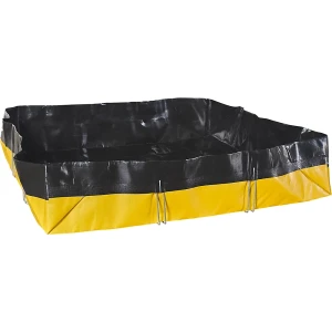eurokraft basic Auffangwanne, faltbar, PE, schwarz/gelb, Auffangvolumen 680 l