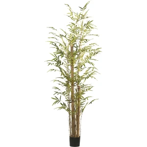 kaiserkraft Bambu listrado, vaso de plástico, altura 2200 mm, Bambu listrado, vaso de plástico, altura 2200 mm. Bonita planta artificial que parece
