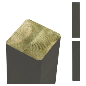 Premium Leimholzpfosten, 90 x 90 mm, Höhe 2680 mm, umbragrau kaiserkraft