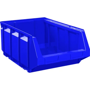kaiserkraft Caixa de armazenagem à vista em polietileno, CxLxA 603 x 373 x 247 mm, azul, embalagem de 4 unid., Caixa de armazenagem à vista em