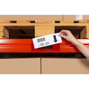 Etikettenhalter, verlängerte Vorderseite, VE 50 Stk, BxH 105 x 100 mm, magnetisch kaiserkraft