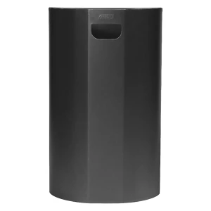 Probbax Recipiente de lixo de parede, semirredondo , aço, cinzento, 40 l, AxL 660 x 400 mm, Recipiente de lixo de parede, semirredondo, aço, cinzento,