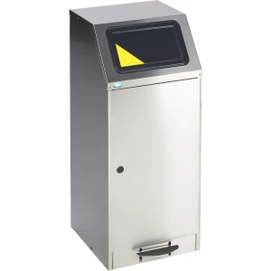 VAR Wertstoffsammler mit Pedal, Edelstahl, selbstlöschend, Volumen 78 l