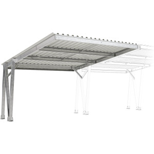 WSM Cobertura para veículos EcoCover para 2 locais de estacionamento com telhado em aço , galvanizado, L 5160 mm, módulo adicional, Cobertura para
