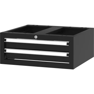 Schubladen-Unterbauschrank BLACKLINE, mit 2 Schubladen, Stahl, schwarz kaiserkraft