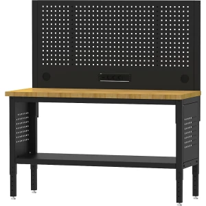 Werkbank BLACKLINE, ohne Unterbauschrank, mit Lochwand, Plattenbreite 1829 mm kaiserkraft
