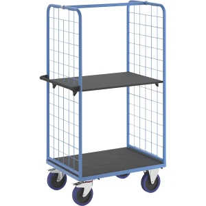 eurokraft pro Etagenwagen, mit 2-seitigen Gitterwänden, Ladeflächen-LxB 975 x 700 mm, 2 Etagen