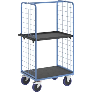 eurokraft pro Etagenwagen, mit 2-seitigen Gitterwänden, Ladeflächen-LxB 975 x 700 mm, 2 Etagen, mit Rand