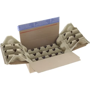 ratioform Versandverpackung aus Faserguss, mit Faltboden, Innenmaße 250 x 150 x 80 mm, VE 100 Stk, ab 4 VE