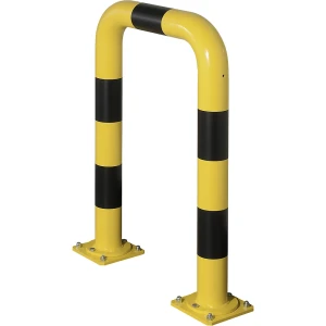 Mottez Barra de proteção contra impactos, Ø 89 mm, removível , em tubo de aço, amarelo / preto, AxL 900 x 690 mm, Barra de proteção contra impactos, Ø
