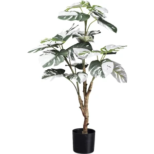 kaiserkraft Costela-de-adão artificial, vaso de plástico, altura 800 mm, Costela-de-adão artificial, vaso de plástico, altura 800 mm. Plantas