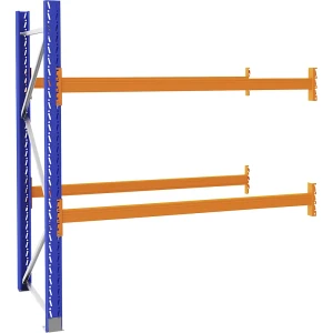 eurokraft pro Palettenregal aus Stahl, blau/orange, HxBxT 2100 x 1925 x 1100 mm, Anbauregal