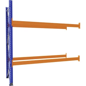 eurokraft pro Palettenregal aus Stahl, blau/orange, HxBxT 2730 x 2800 x 900 mm, Anbauregal