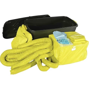 eurokraft basic Leckage-Notfallset in Rollkoffer, Bindung 150 l, Ausführung Chemikalien, gelb