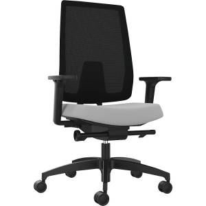 Dauphin Cadeira giratória de escritório INDEED , com ajuste da contrapressão, encosto de rede cinzento platina, Cadeira giratória de escritório